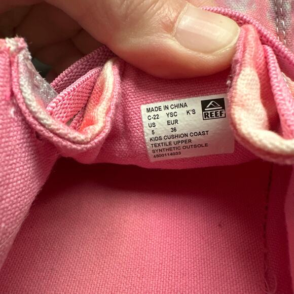Reef Kids' Cushion Coast Sneaker Cotton Candy Cloud Girls Size 5 - Picture 7 of 8